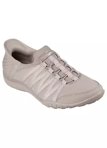 Skechers Taupe Hands Free Slip-Ins Relaxed Fit Breathe-Easy Roll With Me Trainers | Grattan