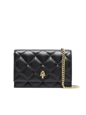 Skull Mini Quilted Shoulder Leather Bag