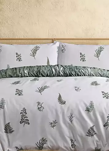 Sleepdown Fern Ruched Reversible Duvet Cover Set | Kaleidoscope