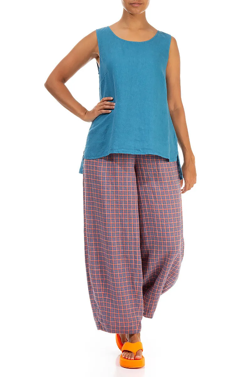 Sleeveless Denim Linen Top