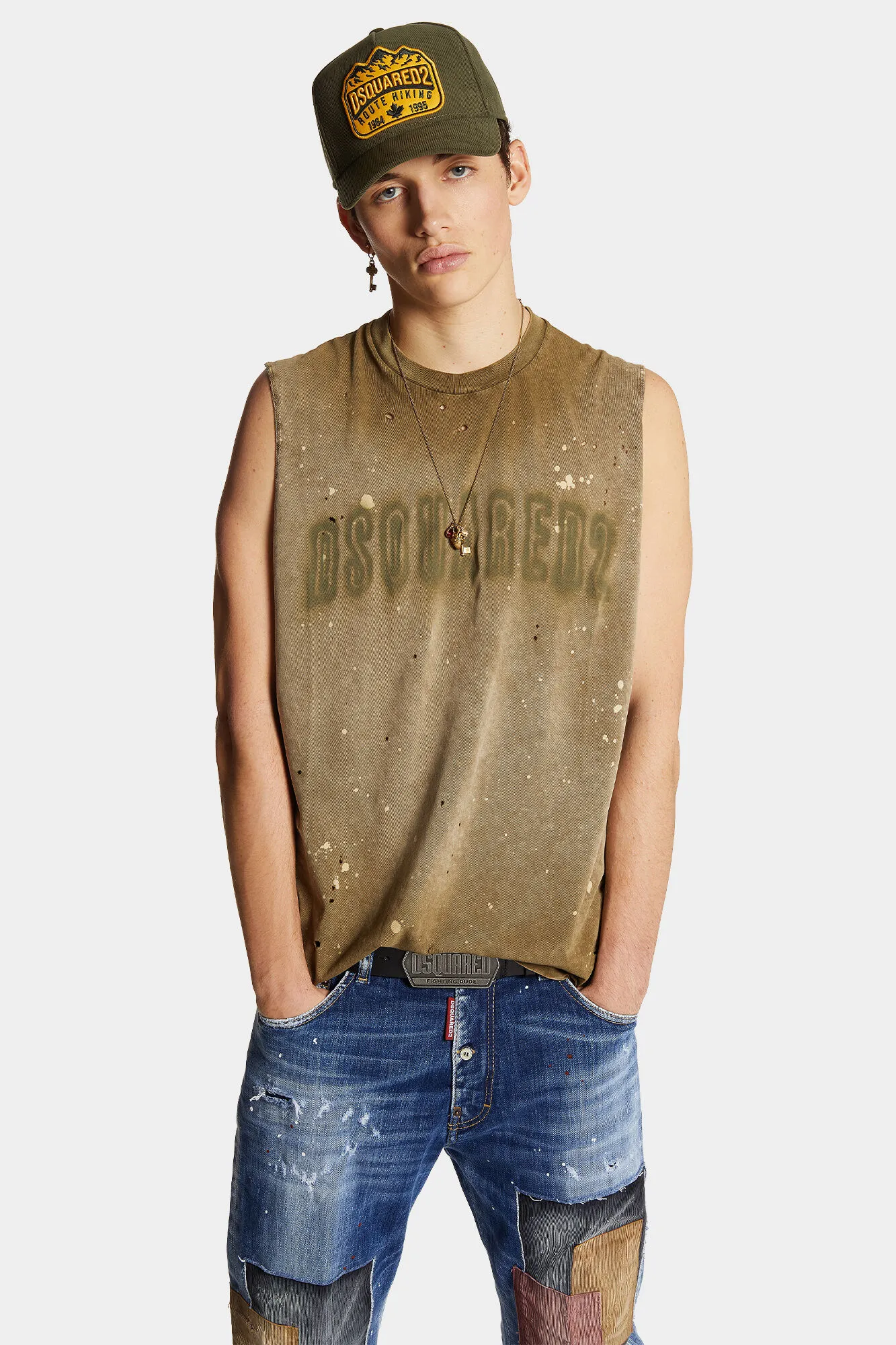 Sleeveless Destroyed Tank Top