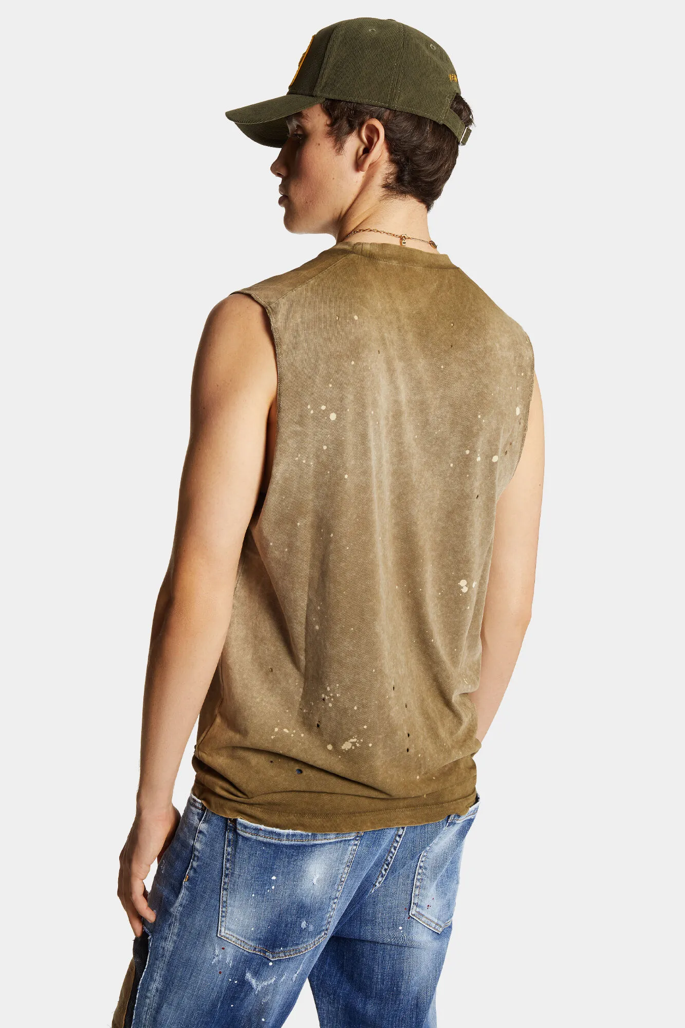 Sleeveless Destroyed Tank Top