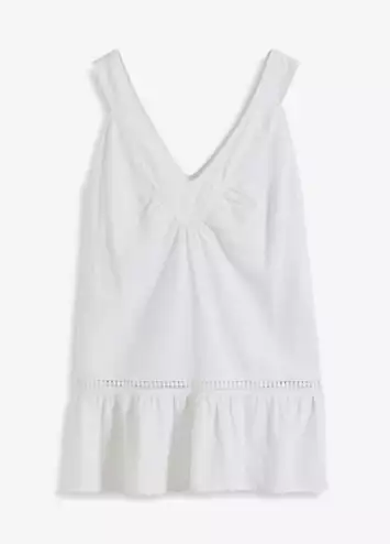 Sleeveless Linen Mix Top by bonprix | Look Again