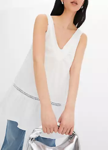 Sleeveless Linen Mix Top by bonprix | Look Again