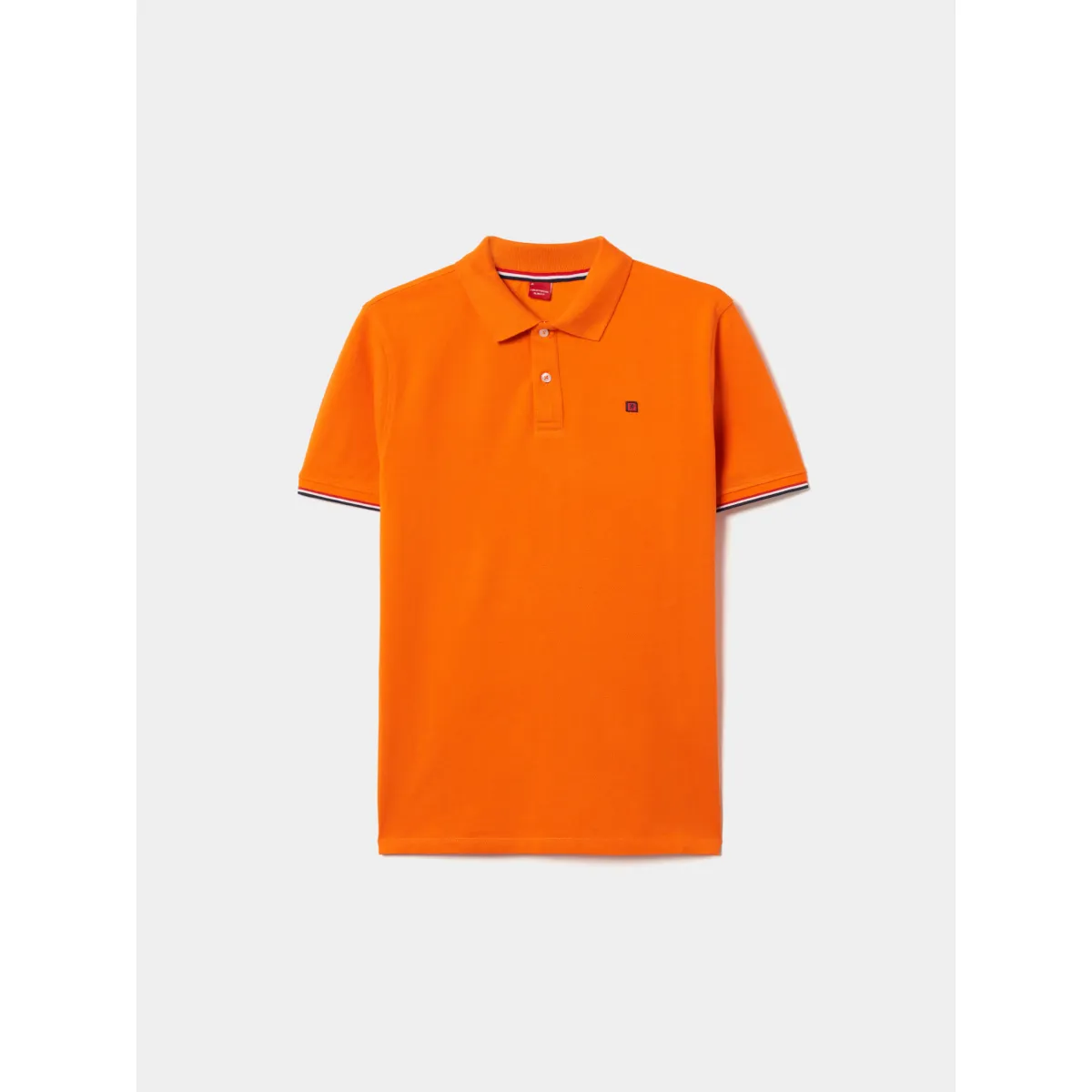 Slim fit cotton piqué polo