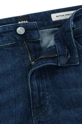 Slim-fit jeans in blue mechanical-stretch denim