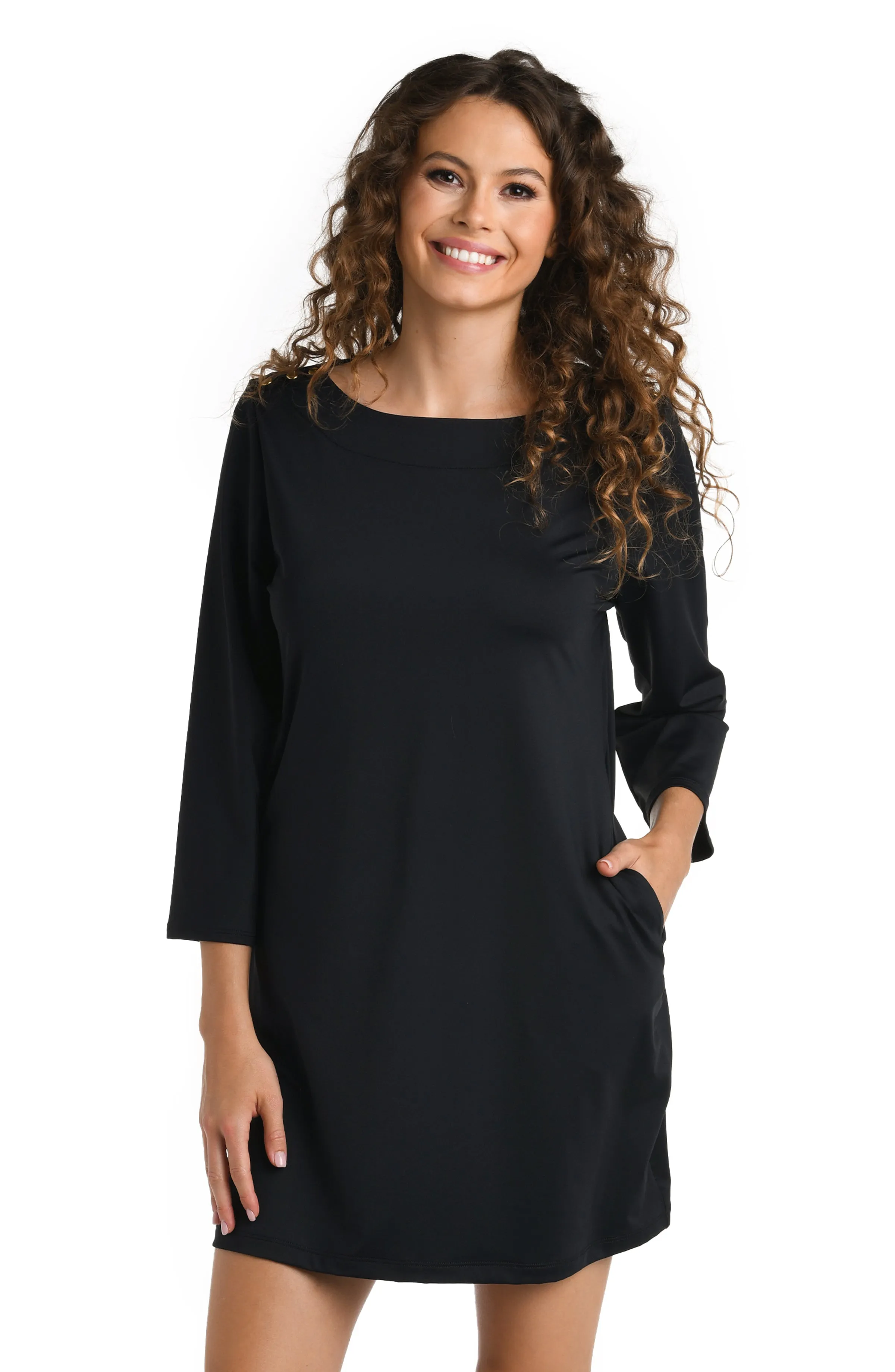 Slinky Jersey Boat Neck Tunic Cover Up