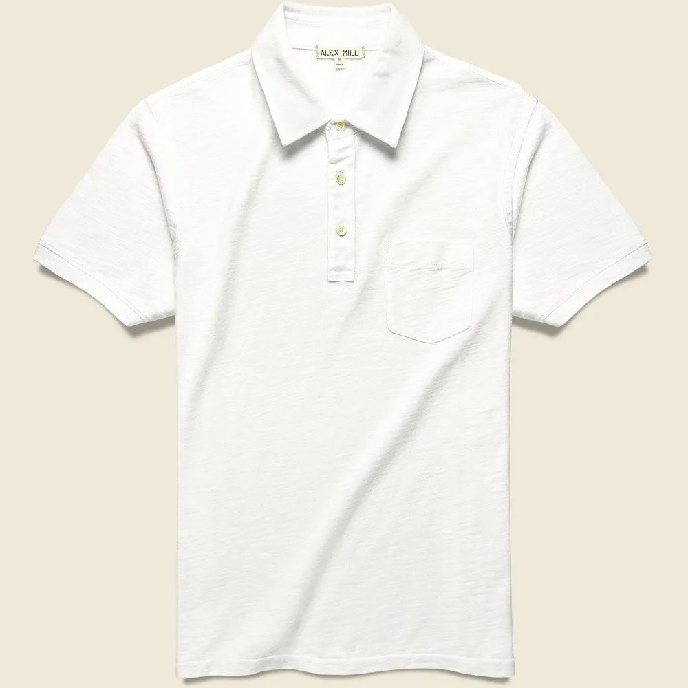 Slub Cotton Standard Polo - White