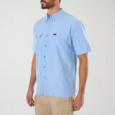 Smiths Workwear Breezy Performance Big and Tall Mens Regular Fit Short Sleeve Button-Down Shirt