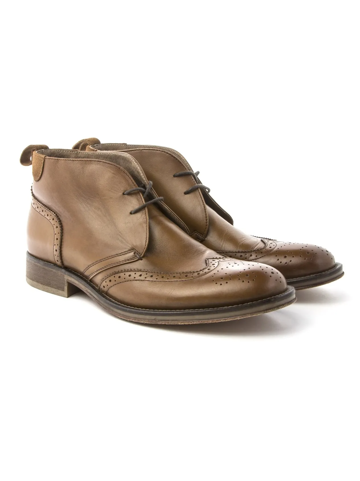 SMU New Cas Ferris Brown Leather Brogue Boot