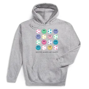 Soccer Hooded Sweatshirt - Soccer Makes Me Happy 