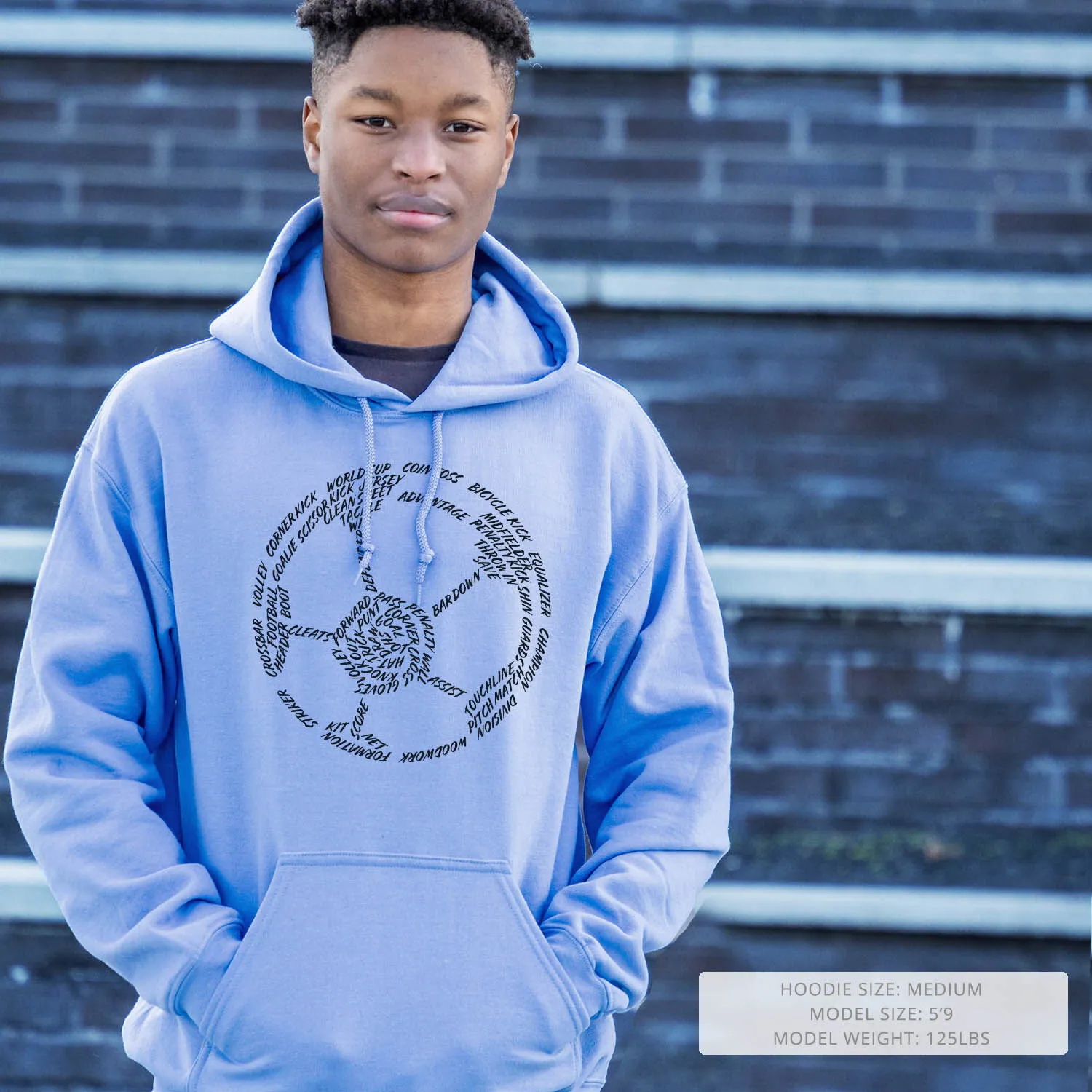 Soccer Hooded Sweatshirt - Soccer Words 