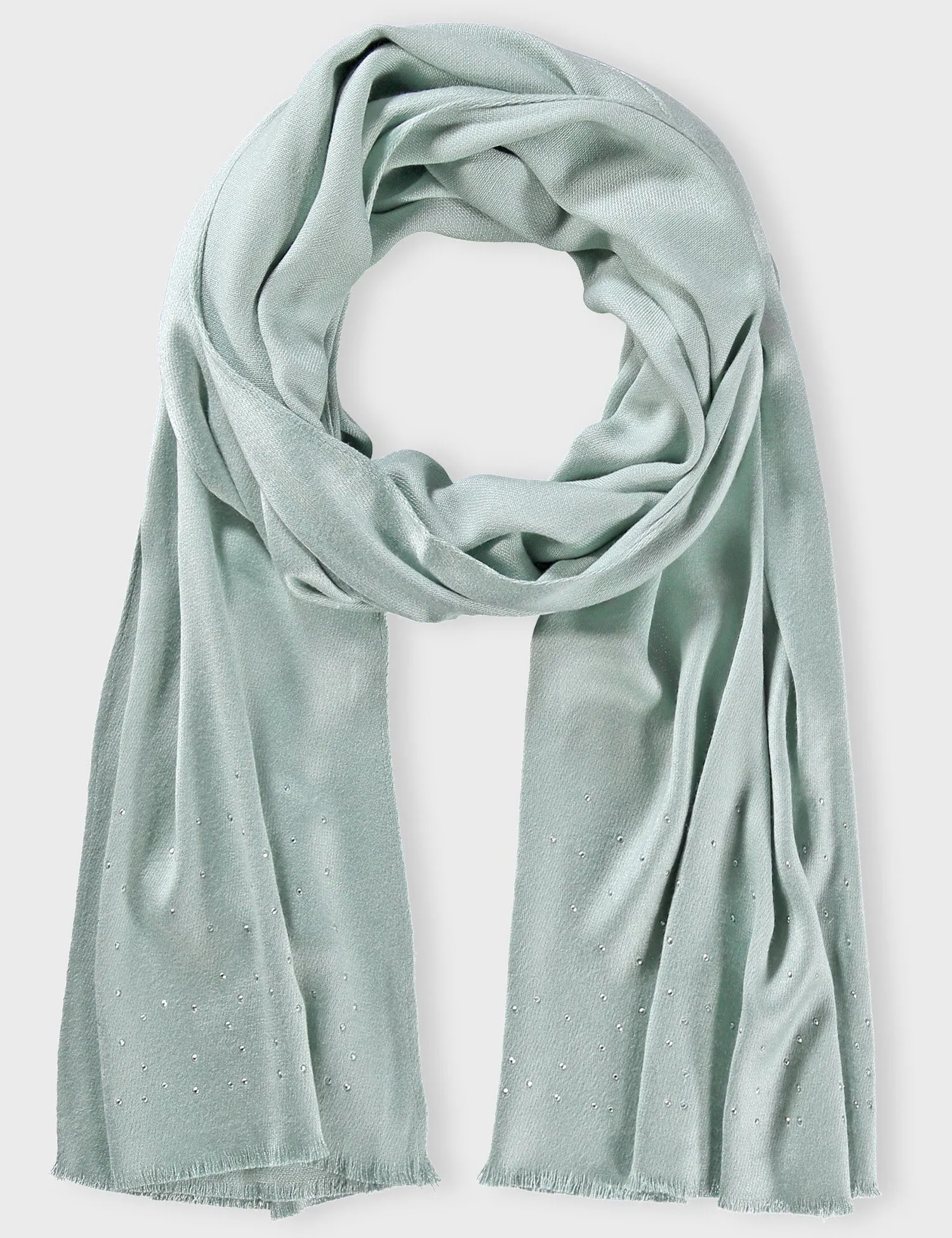 Soft scarf with decorative gemstones