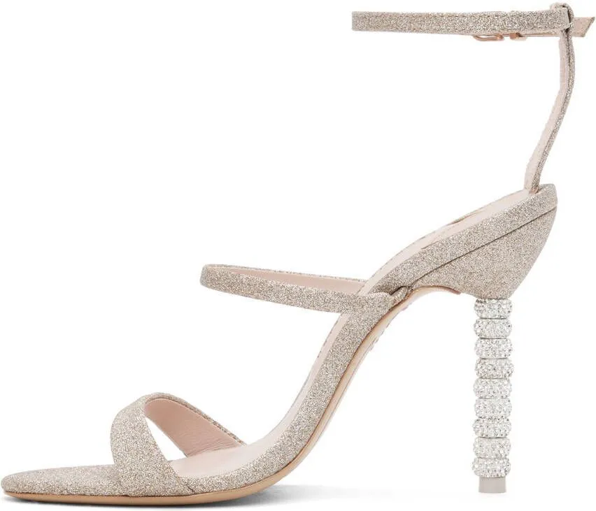 Sophia Webster Gold Rosalind Crystal Heeled Sandals