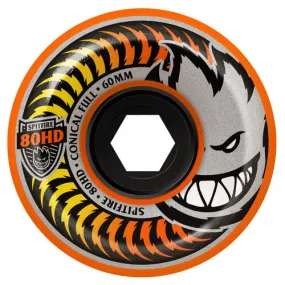 SPITFIRE 80HD FADE ORANGE CONICAL FULL SKATEBOARD WHEELS  55MM