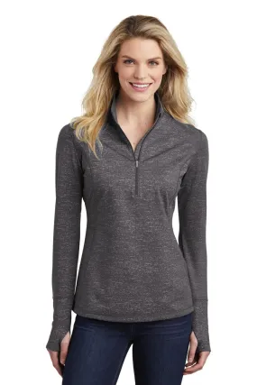 Sport-Tek LST855 Ladies Sport-Wick ® Stretch Reflective Heather 1/2-Zip Pullover
