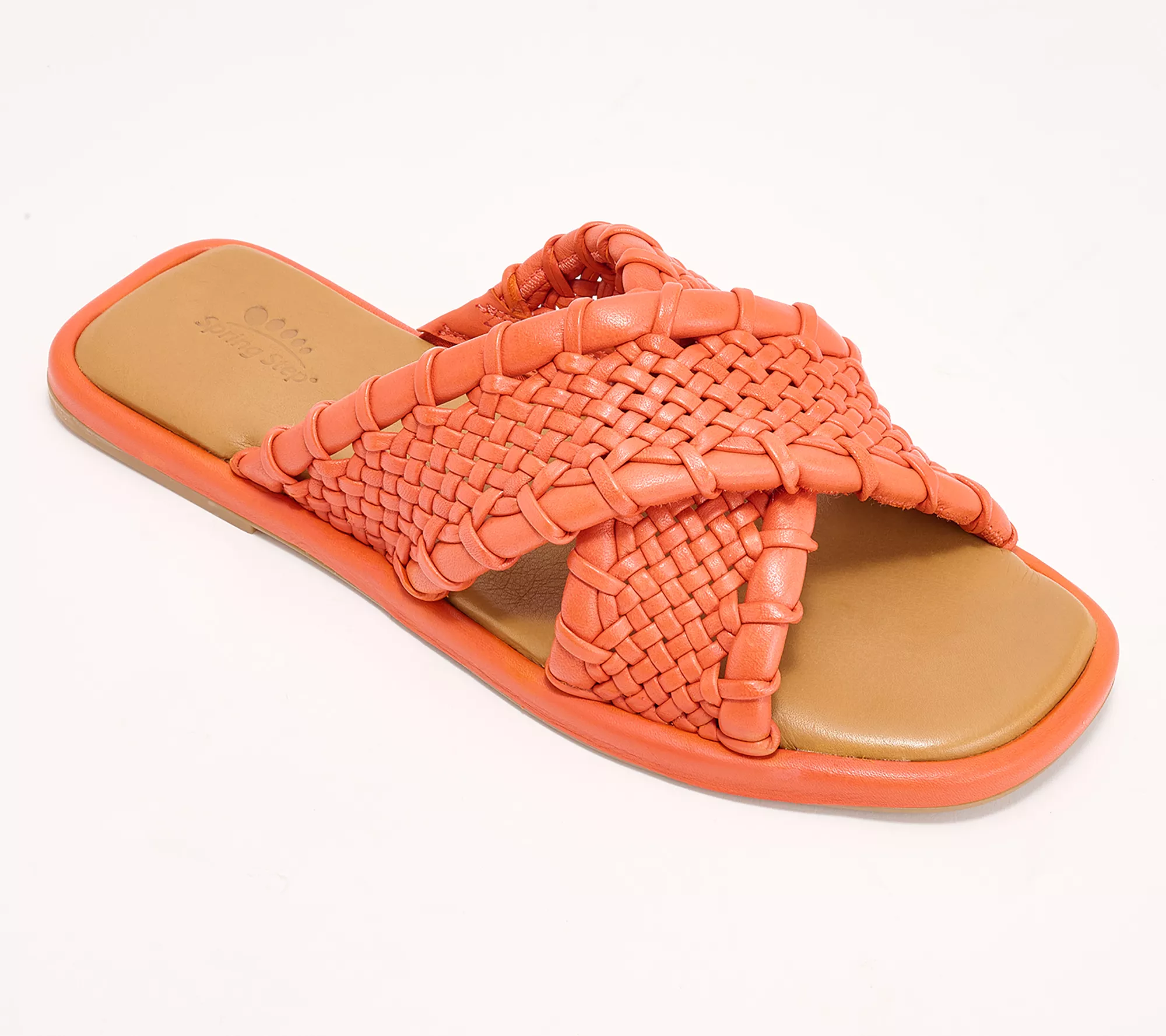 Spring Step Leather Woven Slide Sandals Montauk