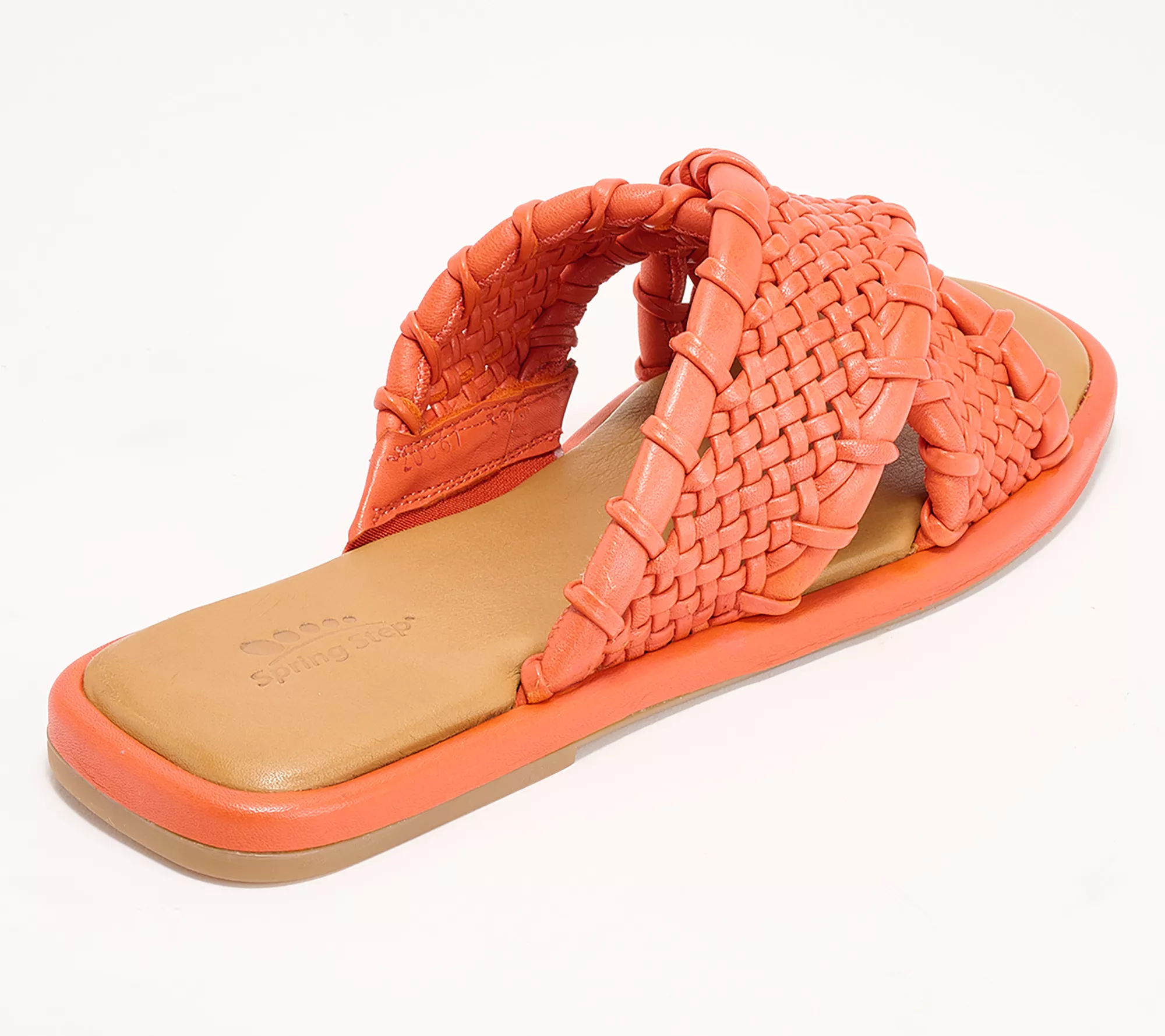 Spring Step Leather Woven Slide Sandals Montauk