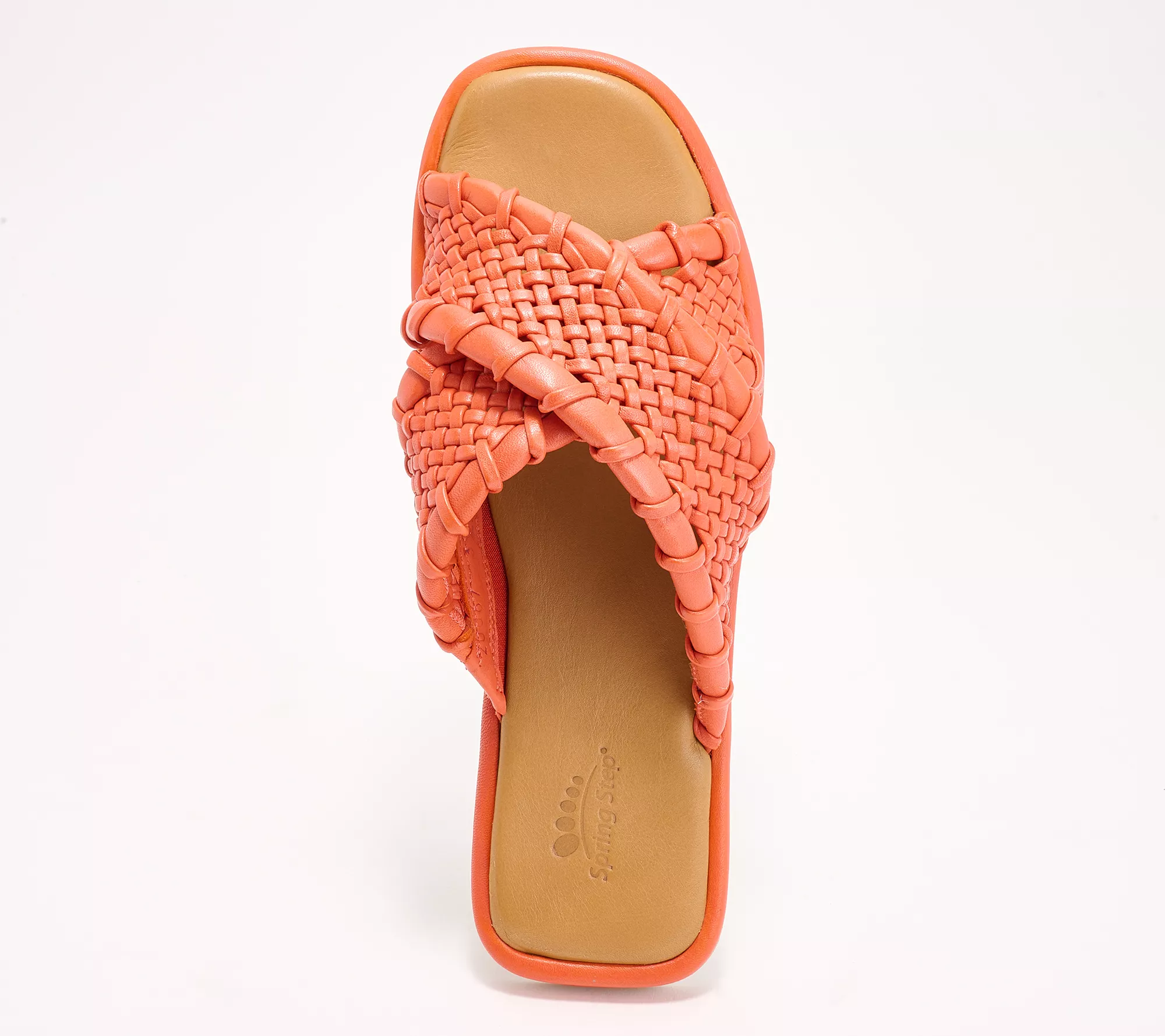 Spring Step Leather Woven Slide Sandals Montauk