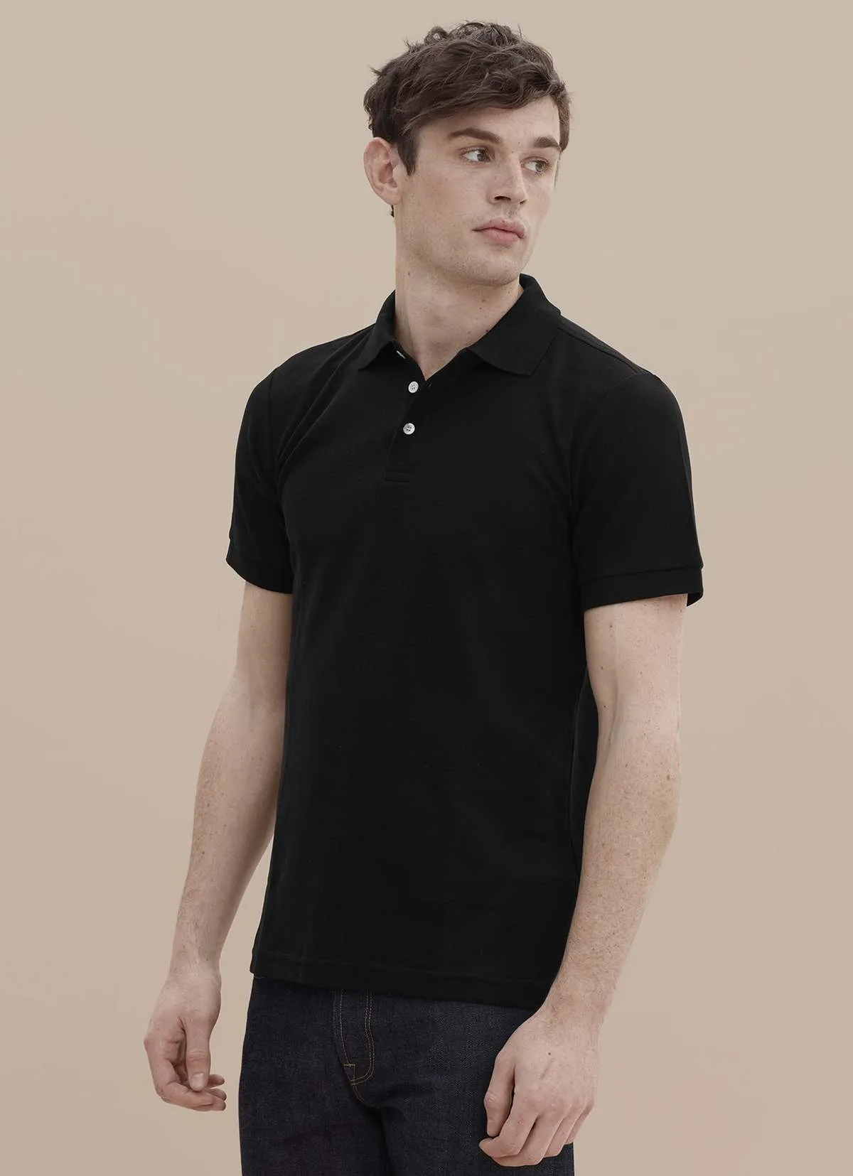 S/S Pique Polo Shirt - Black