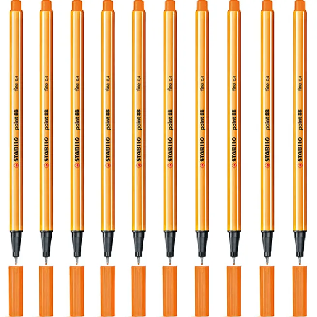 Stabilo 88 Point Fineliner Pen Fine Orange Box 10
