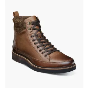 Stacy Adams Men's Envoy Moc Toe Lace Up Boot - Brown