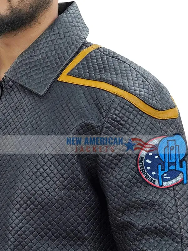 Star Trek Enterprise S01 Away Team Gray Quilted Leather Jacket