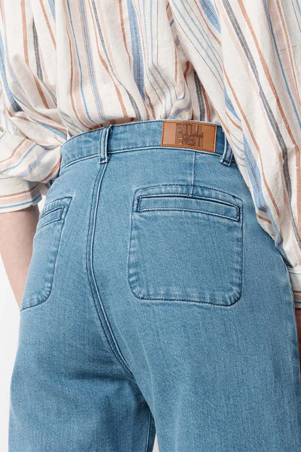 Stella Forest THERESA DENIM FLARED TROUSERS