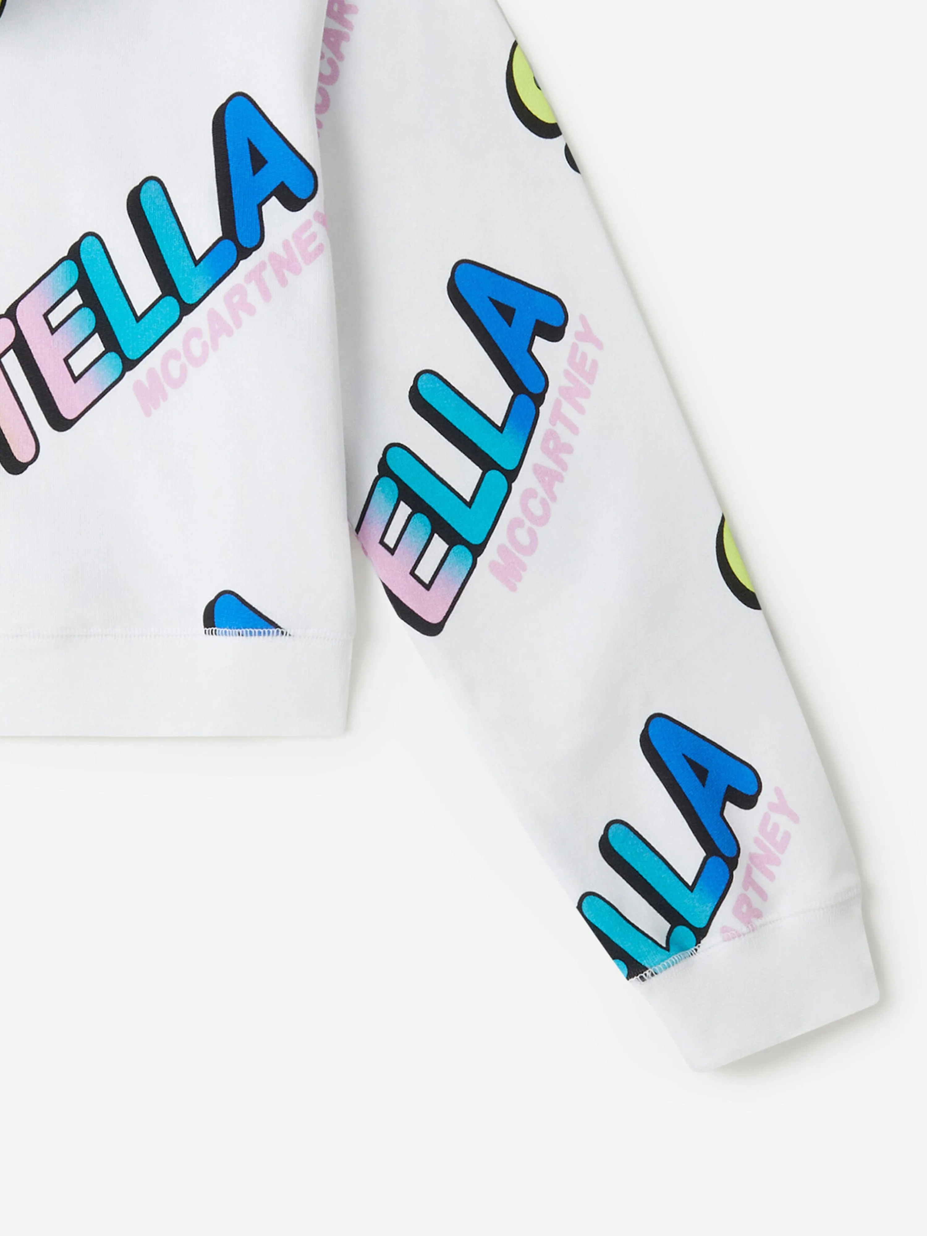 Stella McCartney Girls Logo Print Hoodie in White