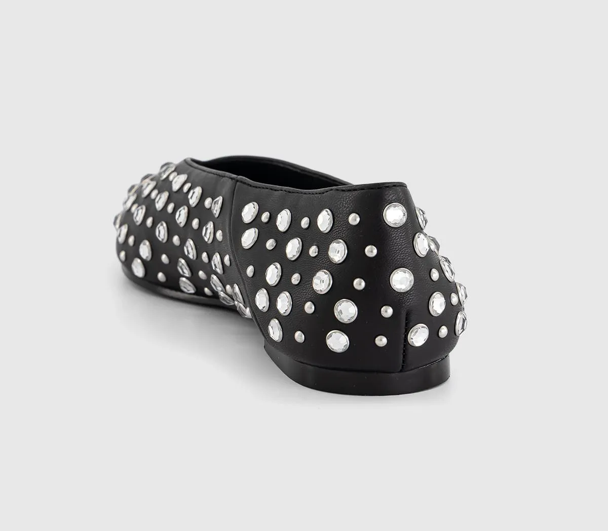 Steve Madden Venecia Rhinestones Ballet Flats Black