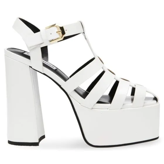 Steve Madden Vocanic White Box PU Sandals
