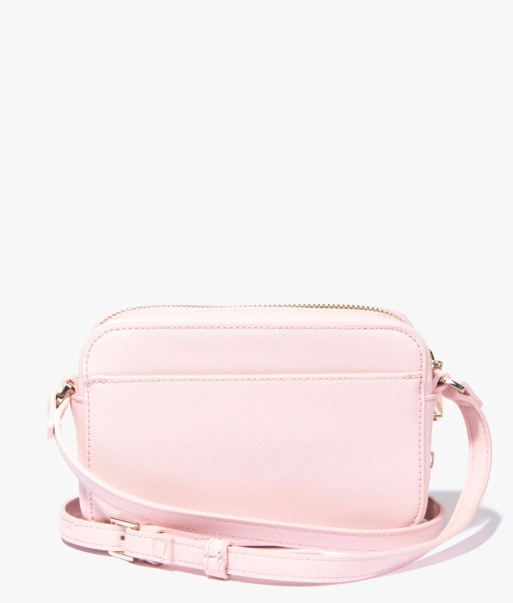 Stinah heart studded small camera bag in pale pink