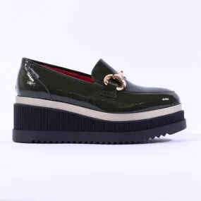 Stockholm Platform Loafer - Forrest Green Patent