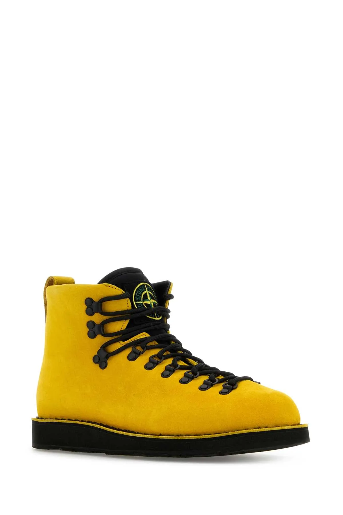 Stone Island Yellow Leather S0204 Nabuk Sneakers