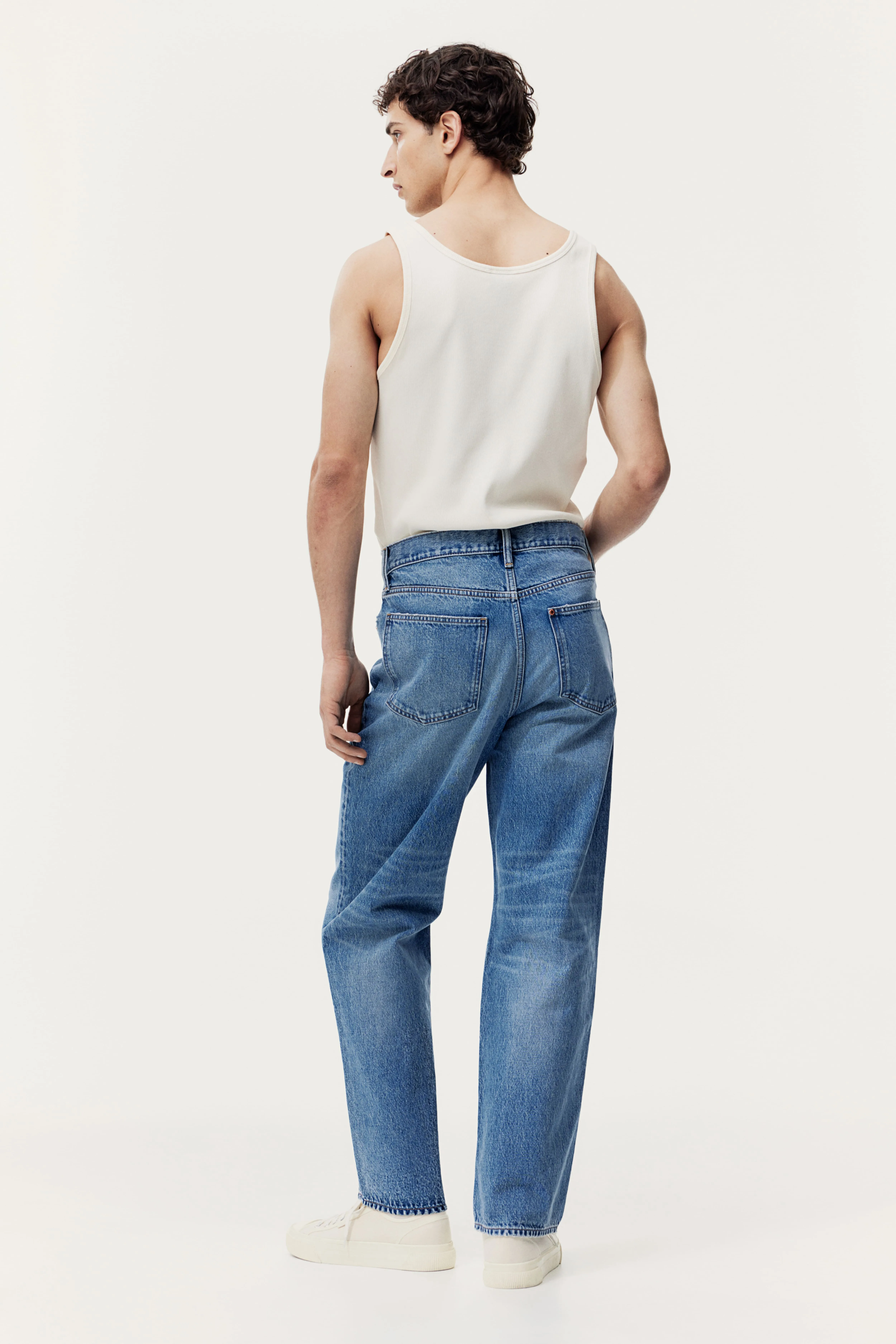 Straight Relaxed High Jeans - High waist - Long - Denim blue - Men | H&M GB