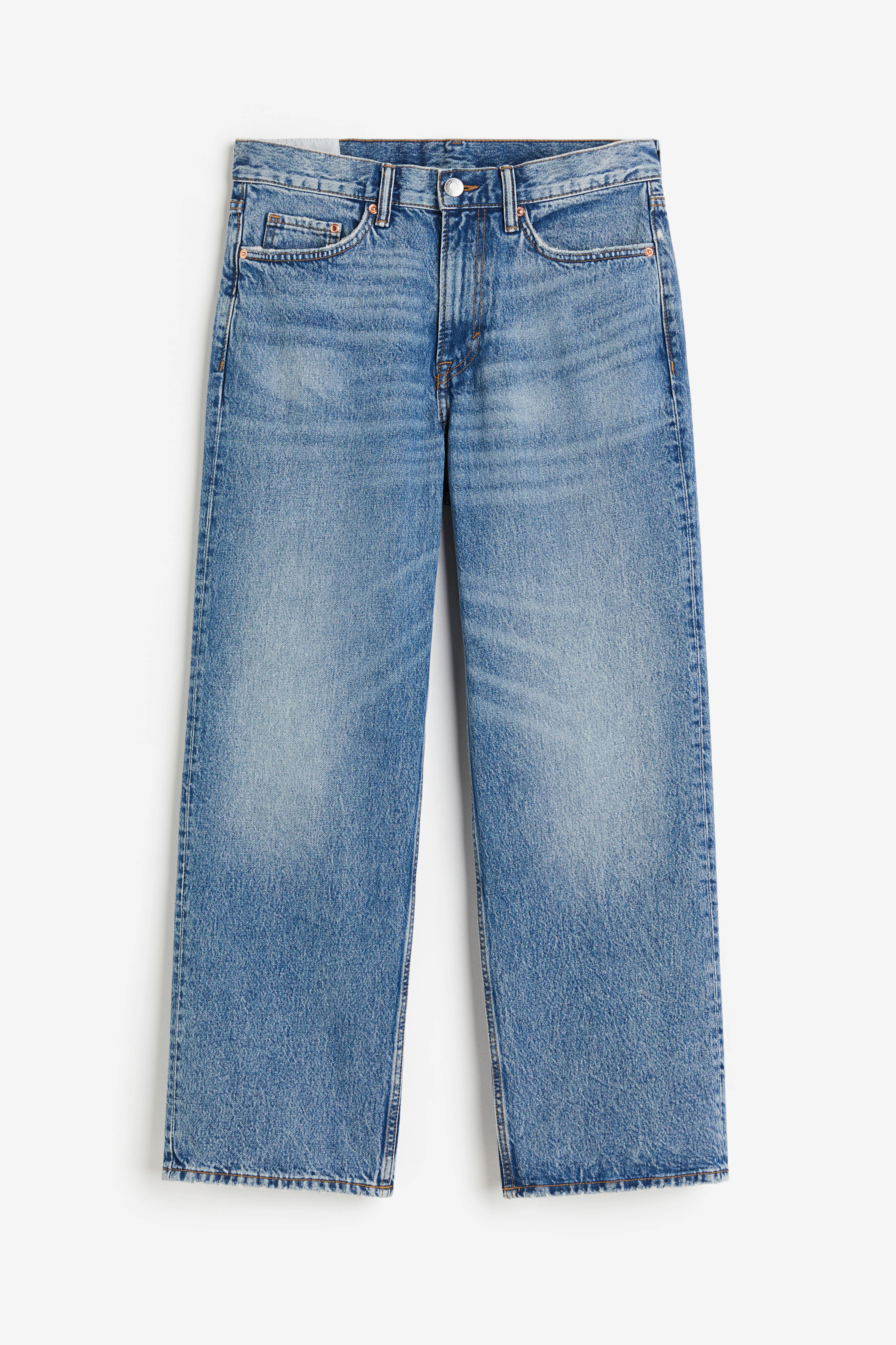 Straight Relaxed High Jeans - High waist - Long - Denim blue - Men | H&M GB