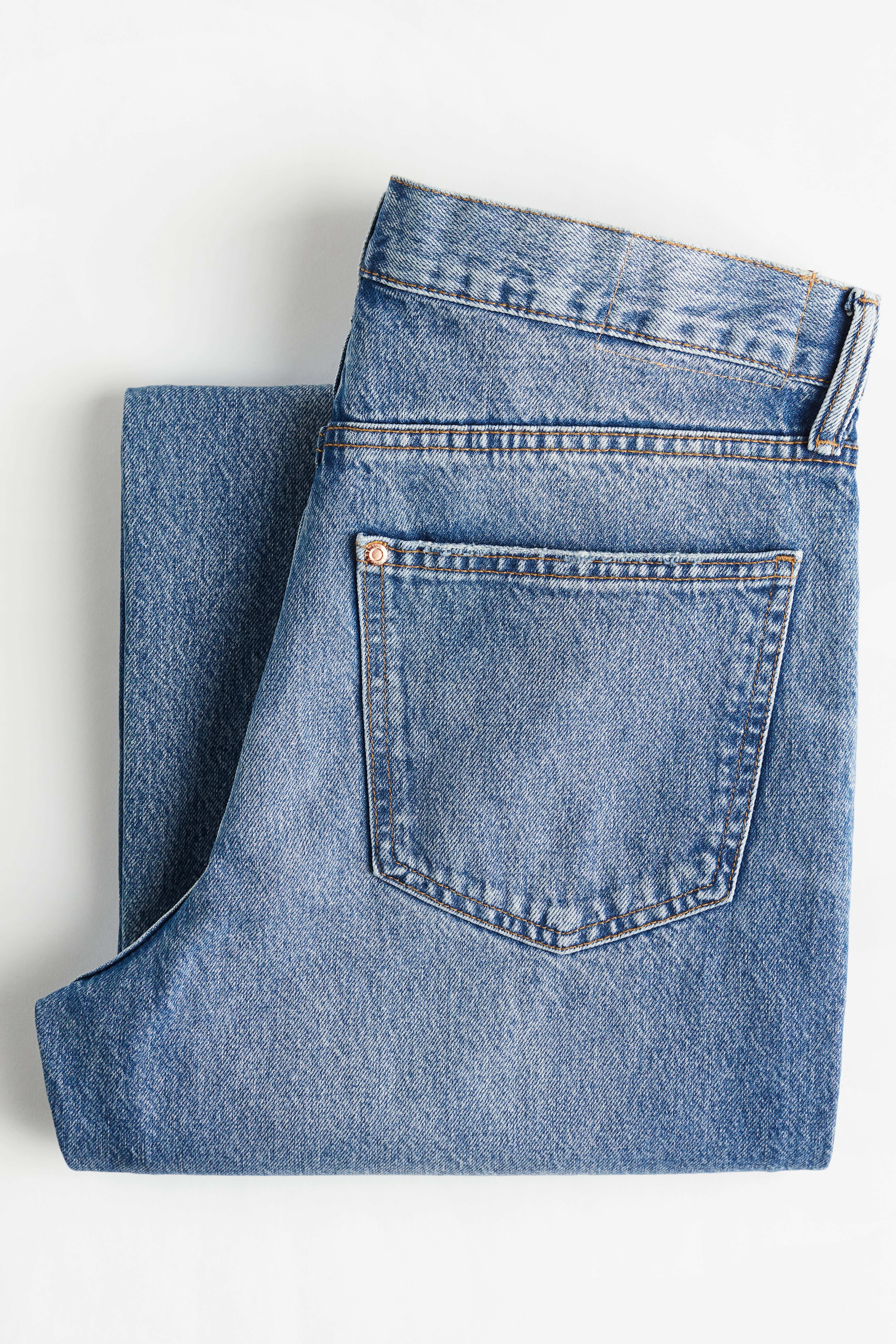 Straight Relaxed High Jeans - High waist - Long - Denim blue - Men | H&M GB