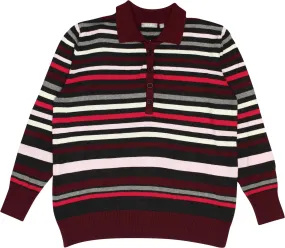 Striped Quarter Neck Jumper | ThriftTale