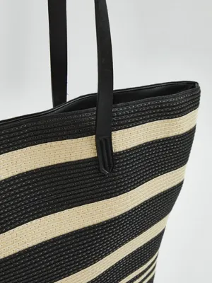 Striped Woven Beach Tote Bag | Women | George at ASDA
