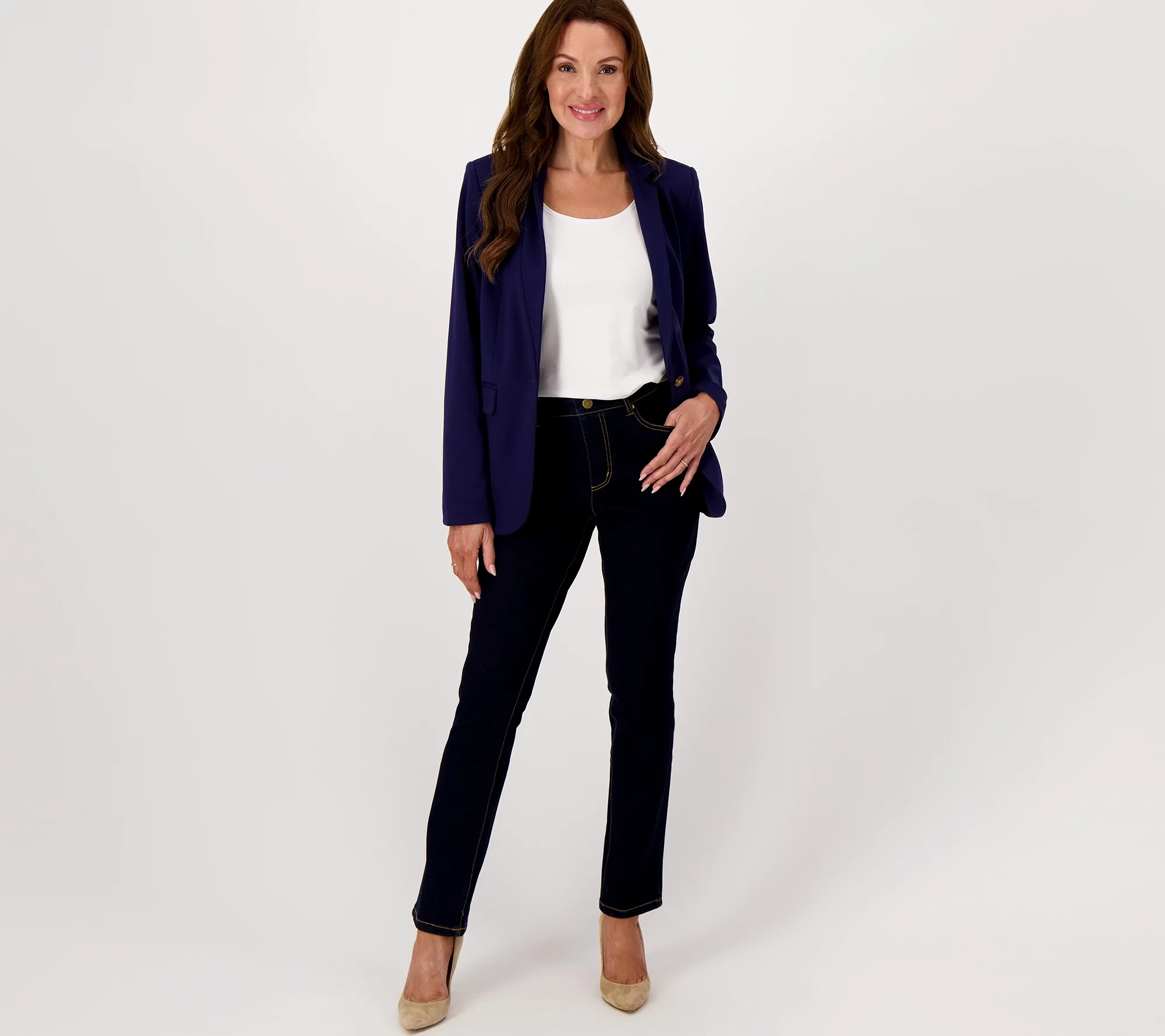 Studio Park x Jayne Brown Tall Straight Leg Jeans with Tummy Panel