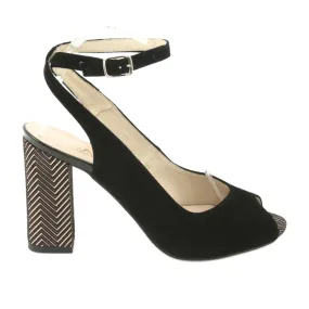 Suede sandals on the Gamis 3930 post black yellow