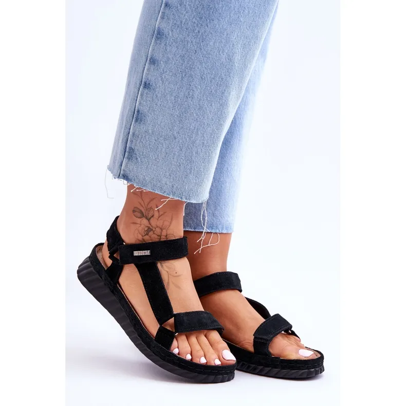 Suede Velcro Sandals Big Star LL276011 Black