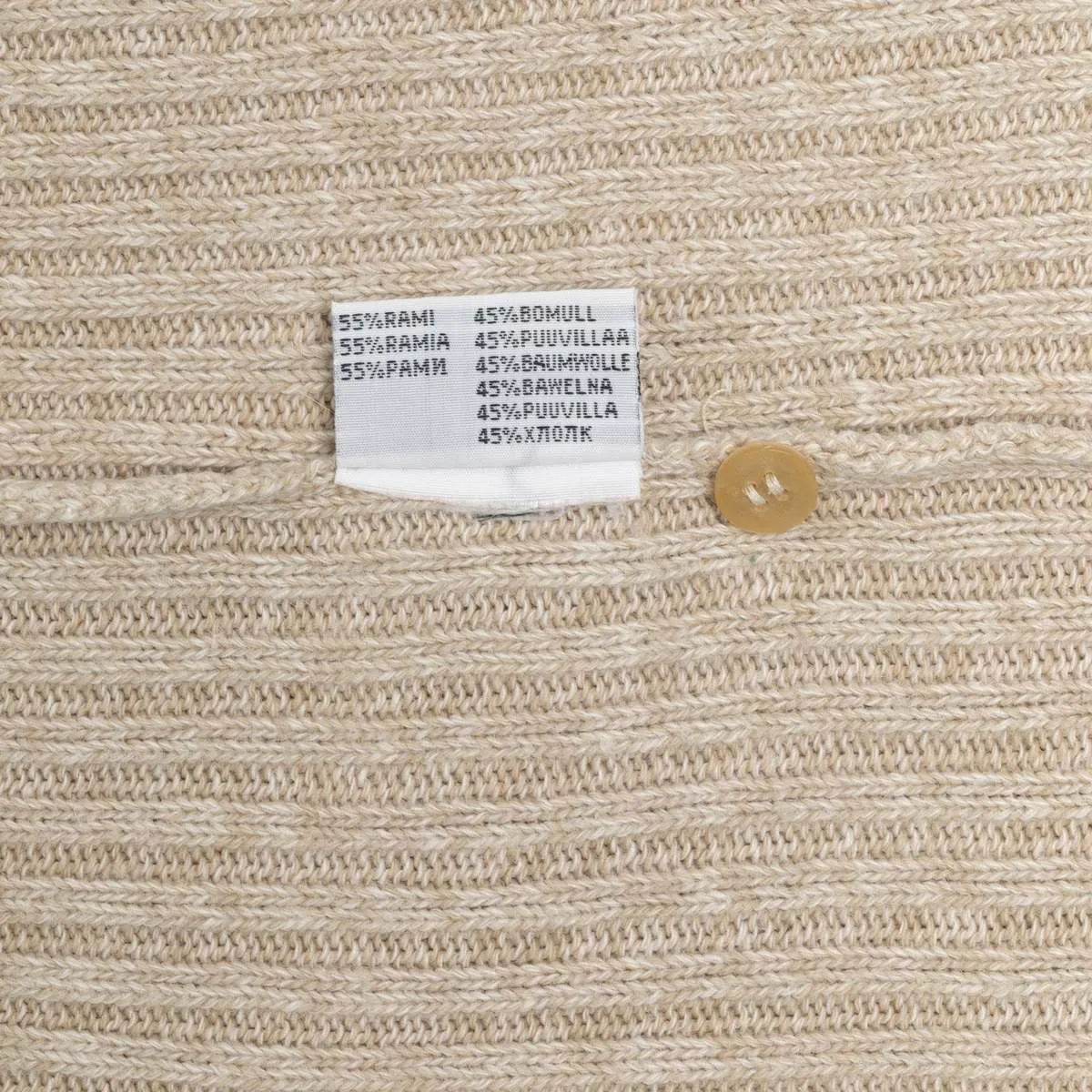 Sundazed (Sweden) 2x2 Rib Stitch Ramie Blend Scallop V-Neck Vest Sand : S