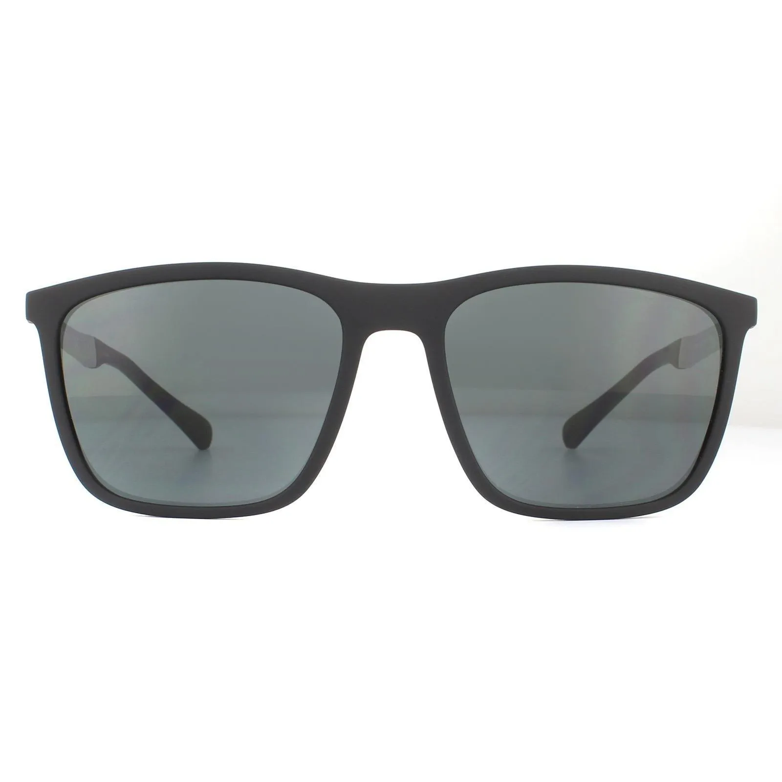 Sunglasses | Rectangle Rubber Black Grey Sunglasses | Emporio Armani
