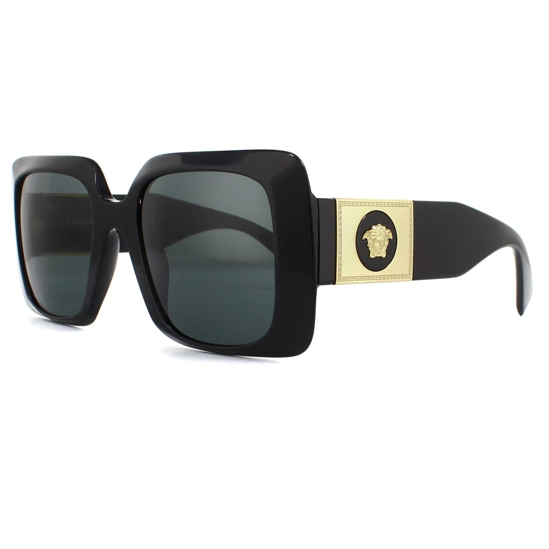 Sunglasses | Square Black Dark Grey Sunglasses | Versace