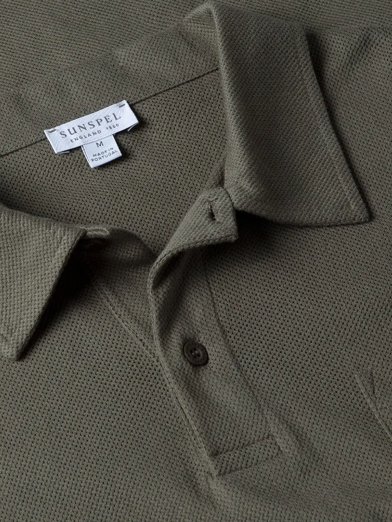 Sunspel Riviera Polo Shirt in Khaki