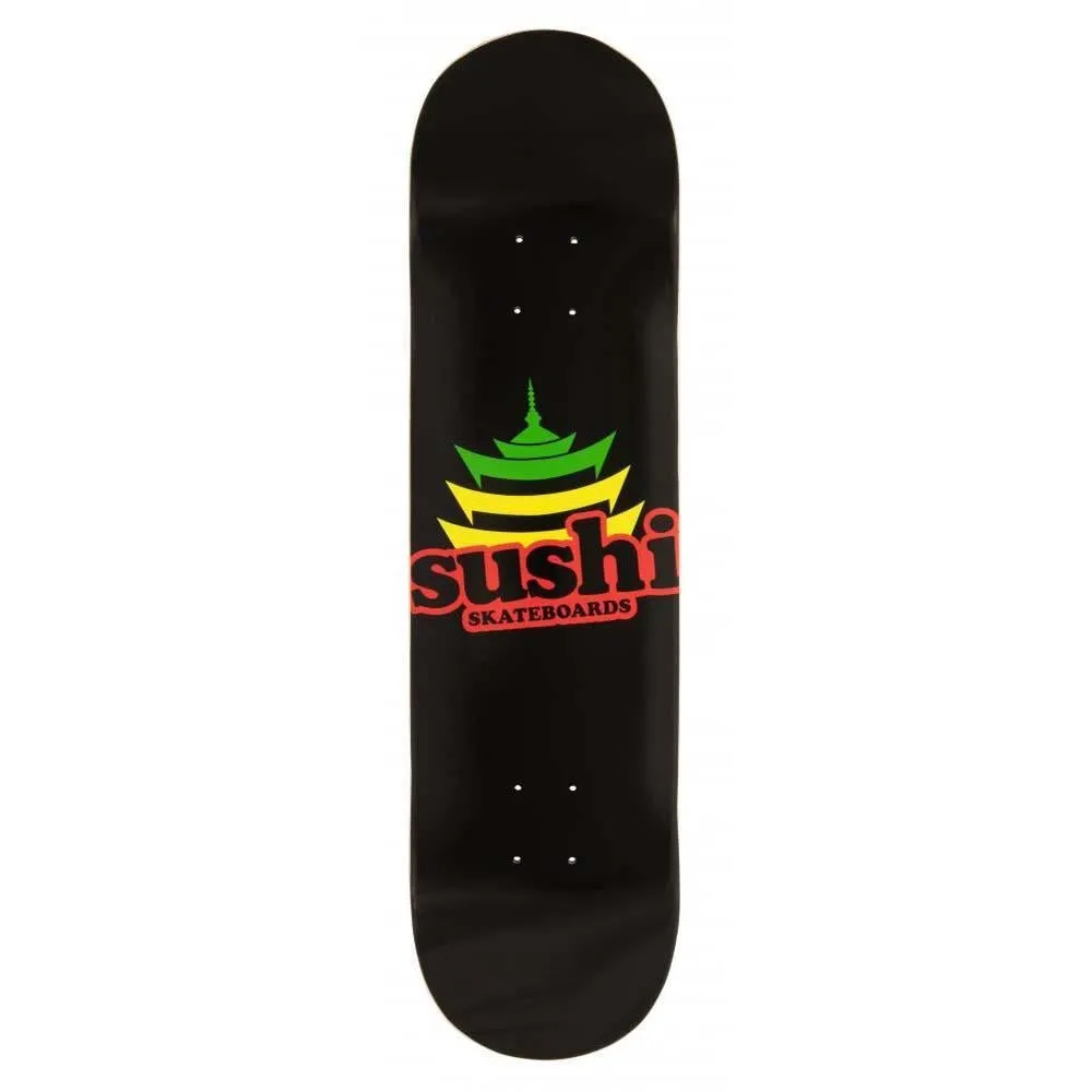 Sushi Skateboards Pagoda Logo Skateboard Deck Black 8.1