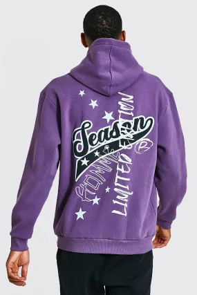 Tall Oversized Graffiti Varsity Puff Hoodie