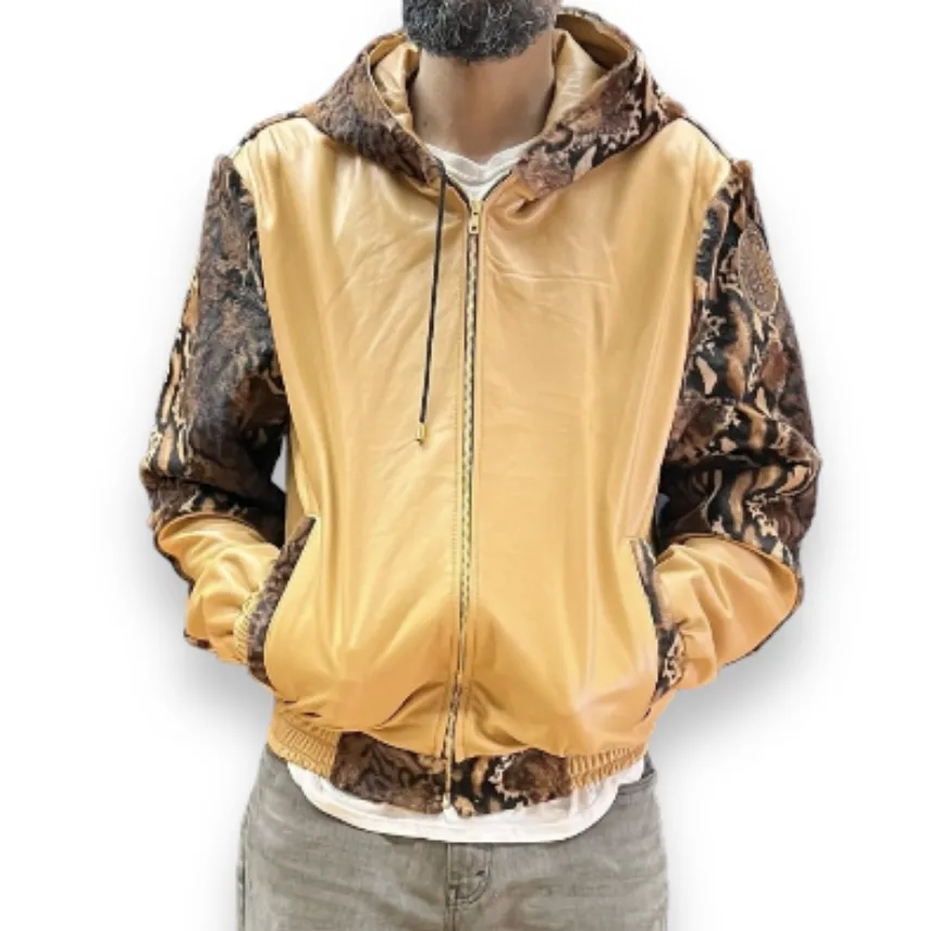Tan Hoodie With Pony - Daniel's Leather