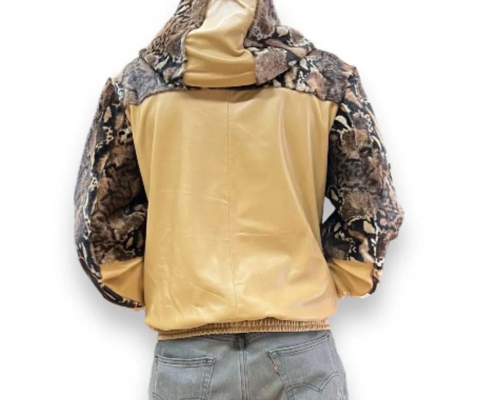 Tan Hoodie With Pony - Daniel's Leather
